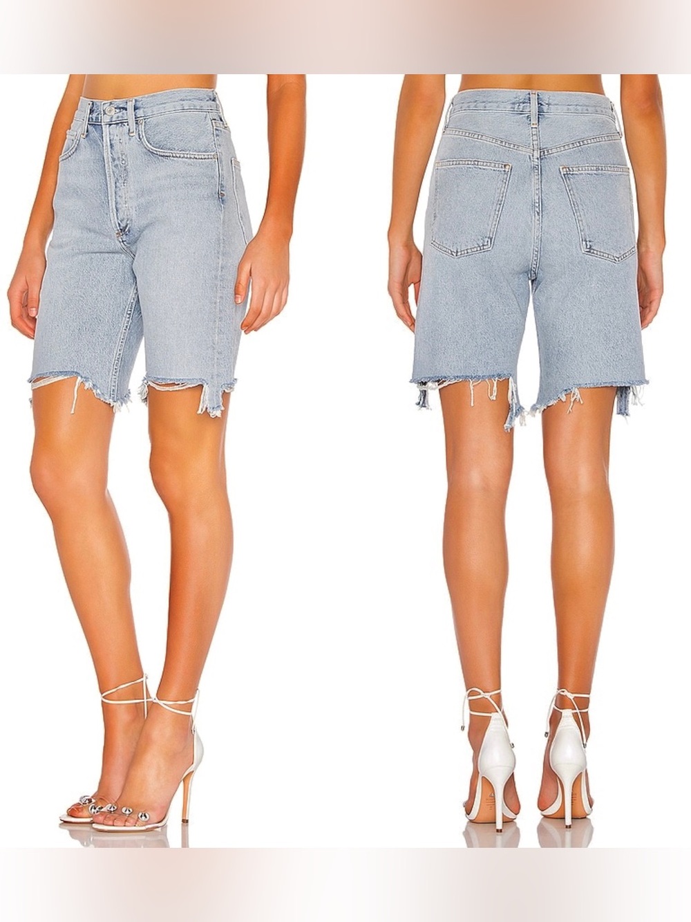 Agolde 90s Denim Shorts 25 Digit Distressed